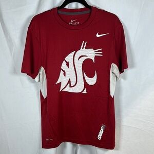 Nike Red and White Men's Shirt WSU